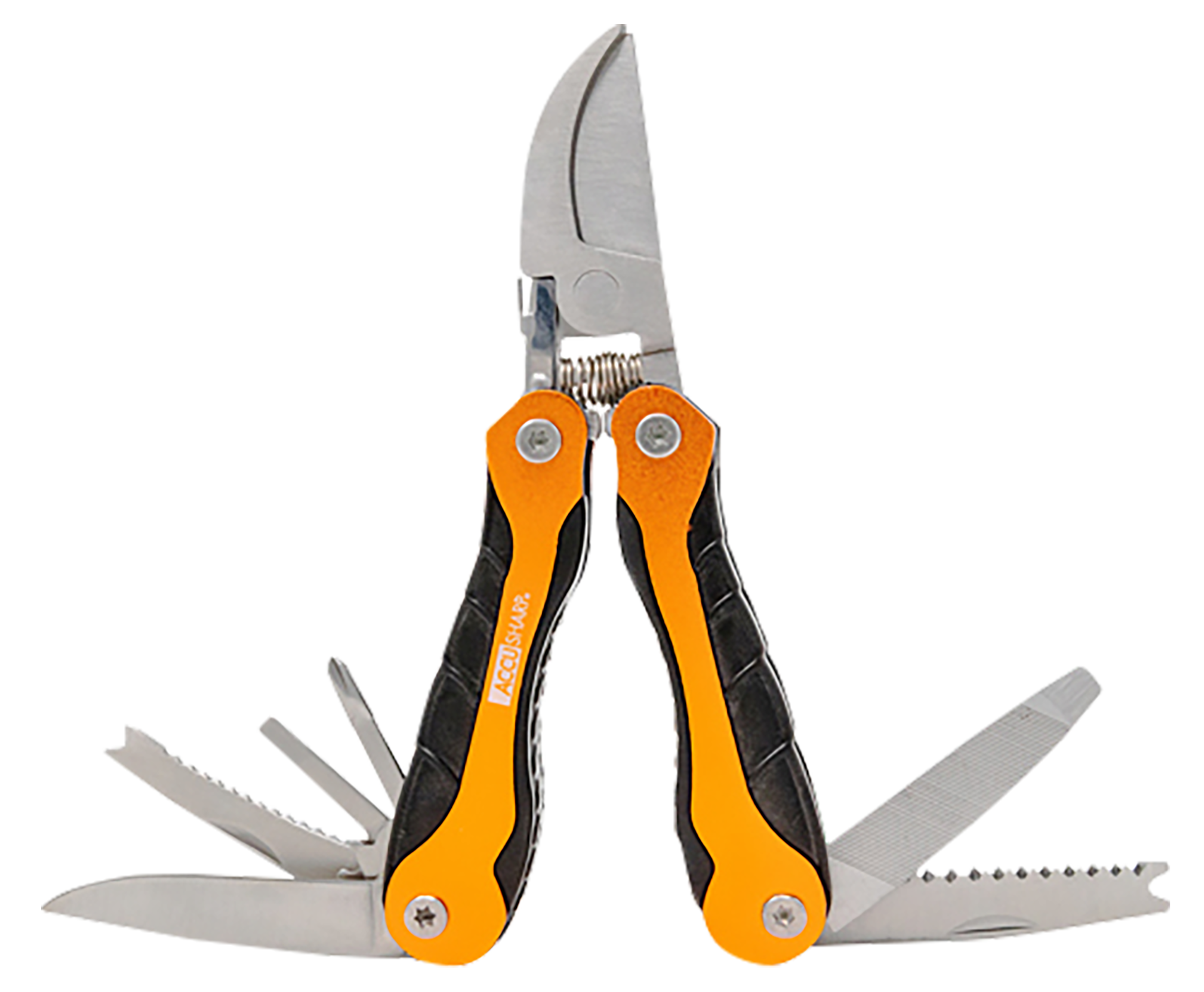 AccuSharp 085C Sportsman's  Black/Orange Folding Plain Blade Includes Nylon Case with Belt Clip