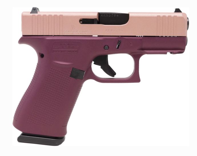 Glock 43X 9mm 3.41" 10-Round Cerakote Rose Gold Black Cherry Pistol