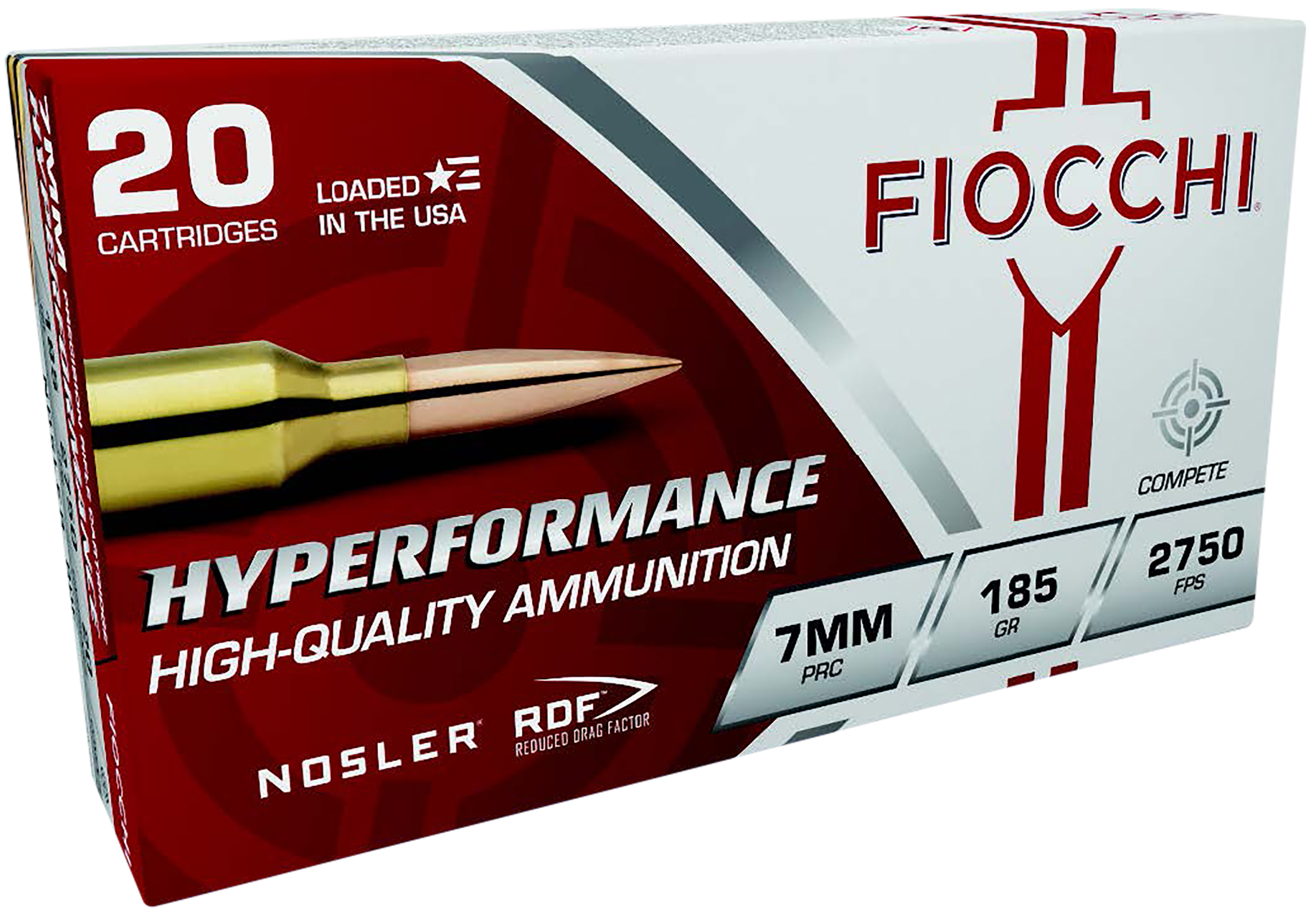 Fiocchi 7PRCRD Hyperformance Match 7mmPRC 185gr Nosler Reduced Drag Factor 20 Per Box/10 Case