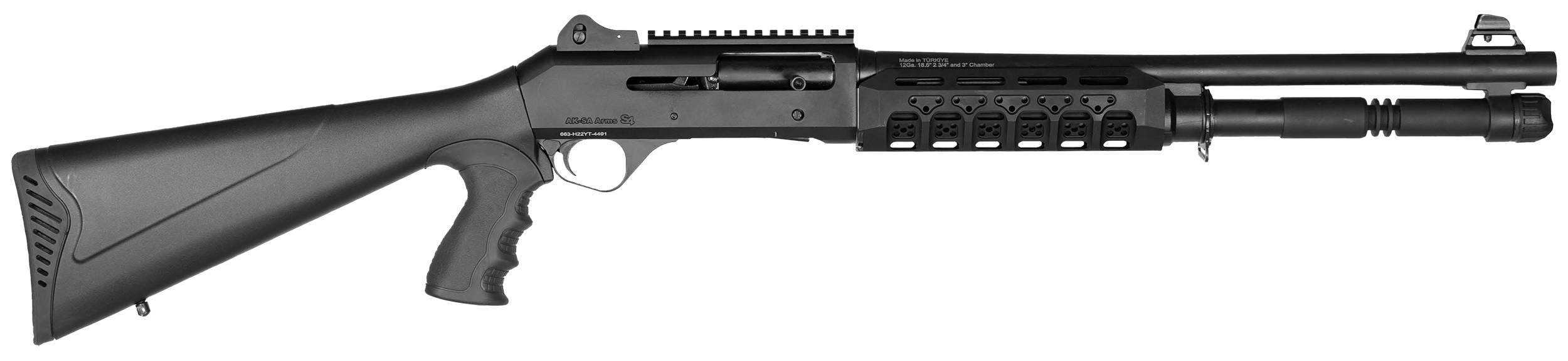 Four Peaks Imports 12074 AKSA Arms S4 12 Gauge 3" 5+1 18.50" Chrome Plated 7075-T6 Aluminum Receiver Black Synthetic Stock