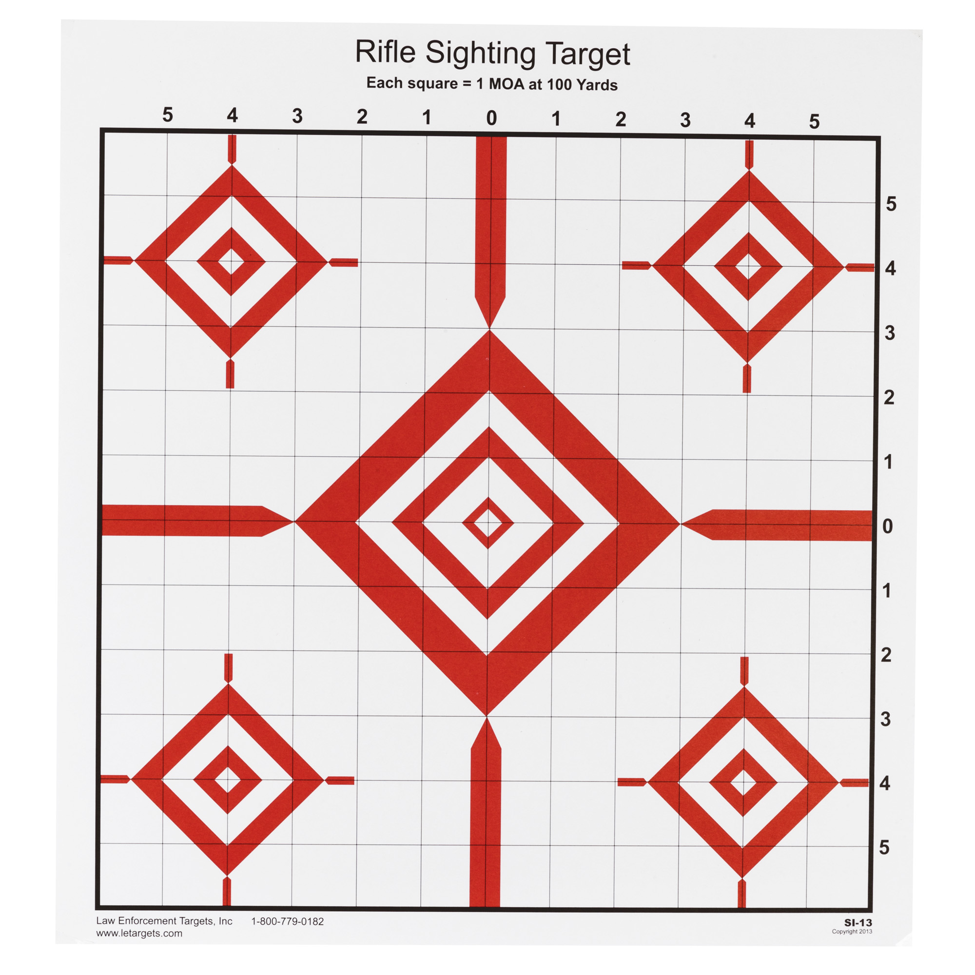Action Target SI13100 Sighting Advanced Rifle Diamond Paper 100 yds Rifle 14" x 15" Red/White 100 Per Box