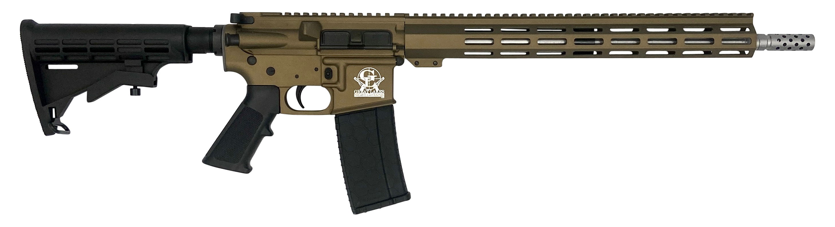 Great Lakes Firearms GL15223SSBRZ AR-15  223 Wylde 30+1 16" Stainless Barrel, Bronze Cerakote Receiver, Full Picatinny Rail, Black Collapsible Stock, Polymer Grip