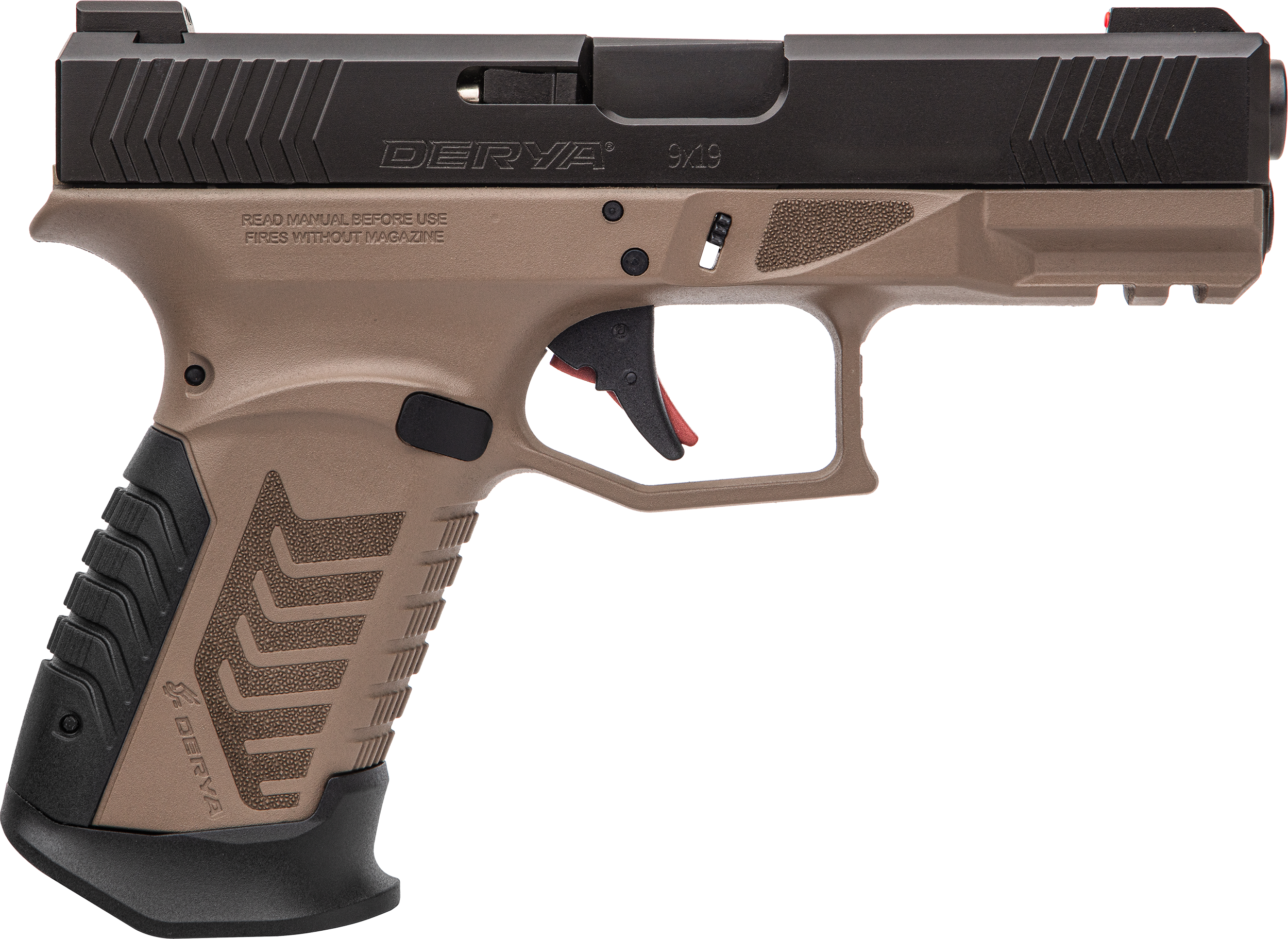 Armscor Rock Island DY9 9mm Luger 3.86" 15-Round Flat Dark Earth Polymer Optic Cut