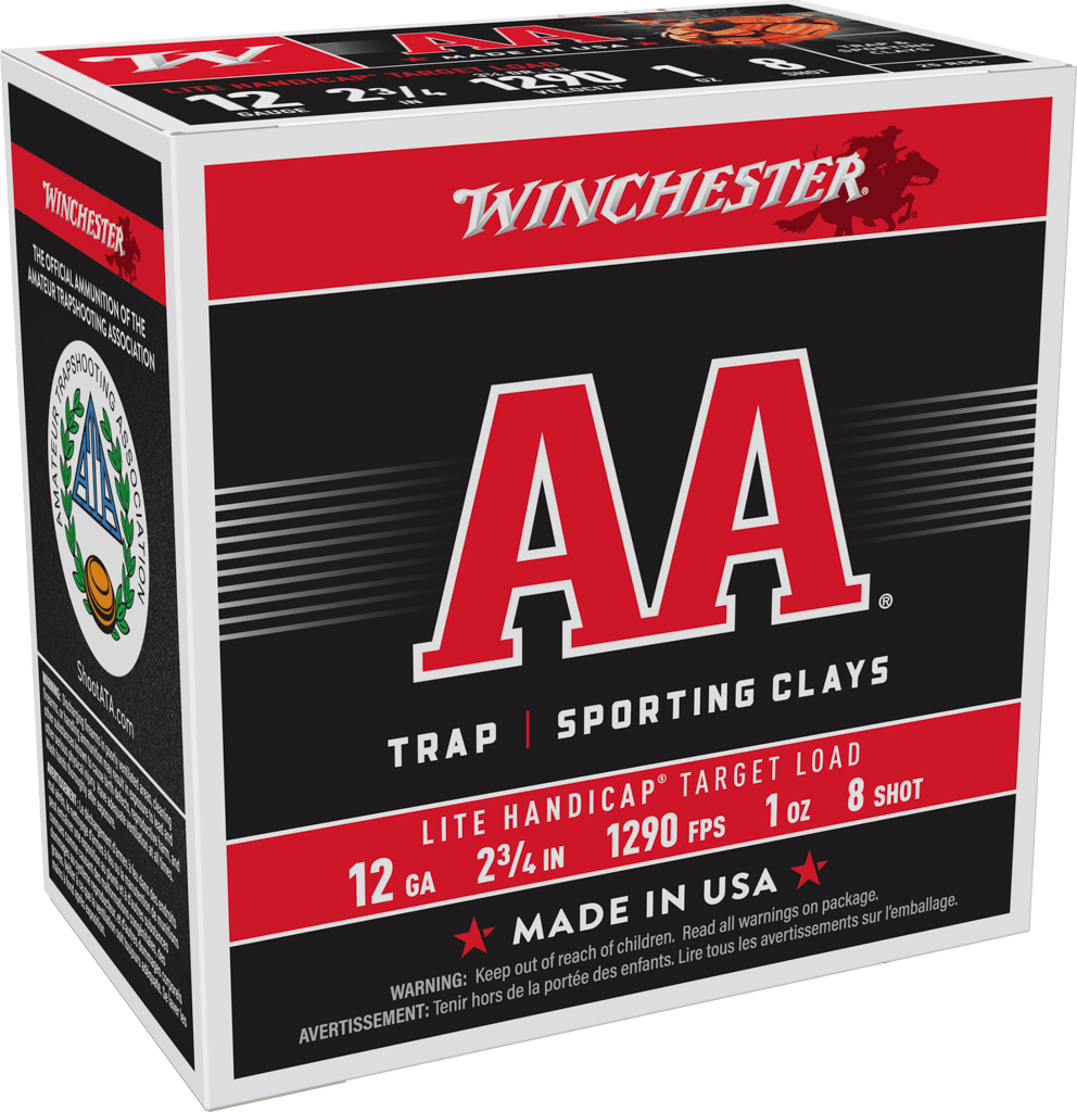 Winchester AA Light Handicap Load 12 ga. 2.75 in. 1 oz. 8 Shot 25 rd. Winchester AA Light Handicap Load 12 ga. 2.75 in. 1 oz. 8 Shot 25 rd.