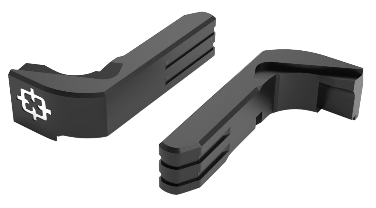 Cross Armory CRGMCBK Mag Catch  Extended Compatible w/Glock Gen1-3/P80 Black Anodized Aluminum