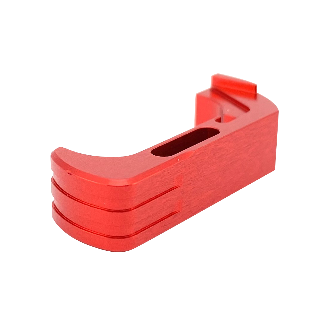 Cross Armory CRG5MCRD Mag Catch  Extended Compatible w/Glock Gen4-5 Red Anodized Aluminum