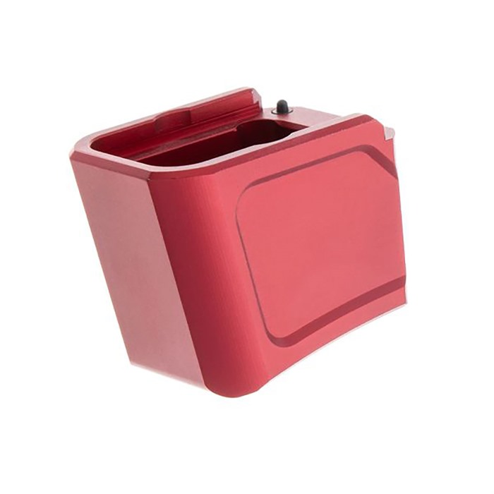Tyrant CNC +5/4 Magazine Extension for Glock 19 23 26 9mm Luger 15 Capacity Red