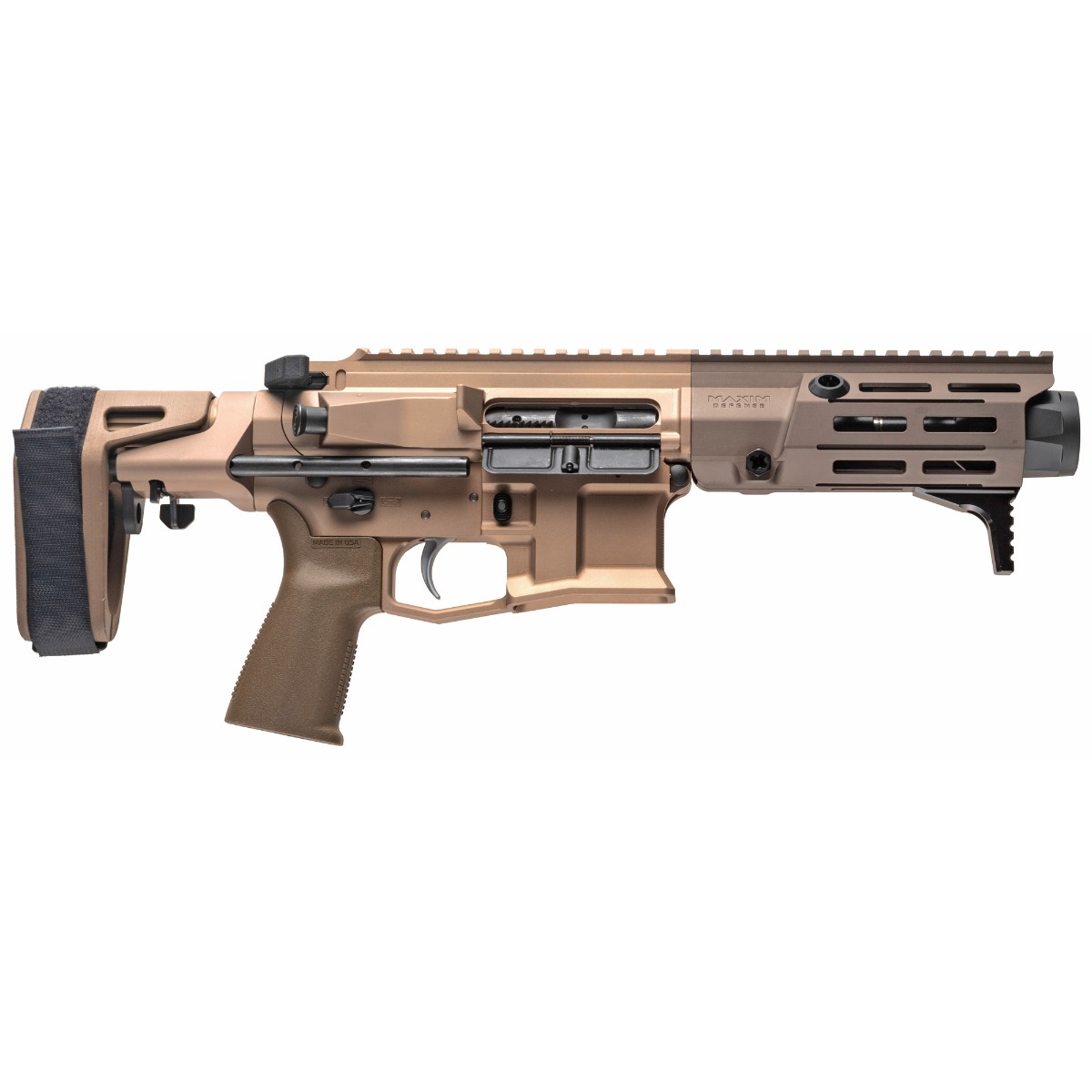 Maxim Defense PDX Aluminum AR Pistol - FDE | 7.62x39 | 5.5" Barrel | Hate Brake | SCW PDW Brace