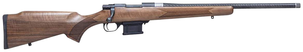 Howa HWHCF6ARC M1500 Mini Action Hunter 6mm ARC 5+1 20" Black Carbon Fiber Wrapped Barrel, Black Drilled & Tapped Steel Receiver, Walnut Fixed Stock,