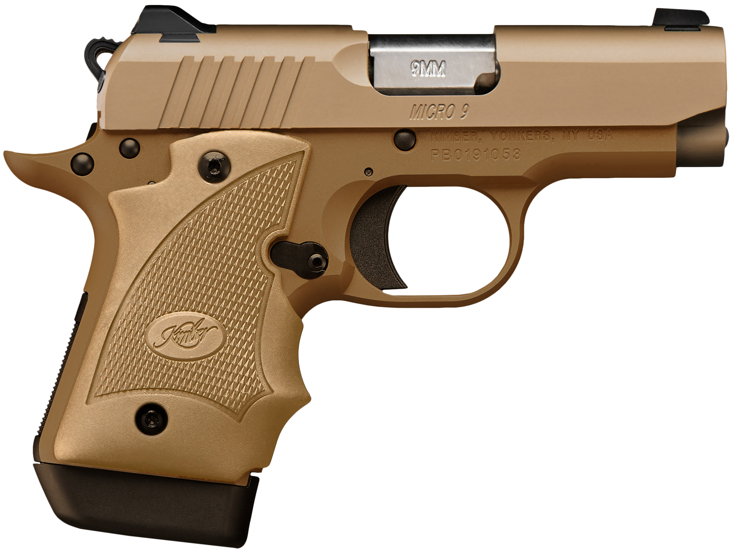 Kimber Mfg.,inc 3300247 Micro 9 MC TP 9mm 7+1 3.15" KimPro Black Stainless Steel Slide KimPro Gray Desert Tan Grip