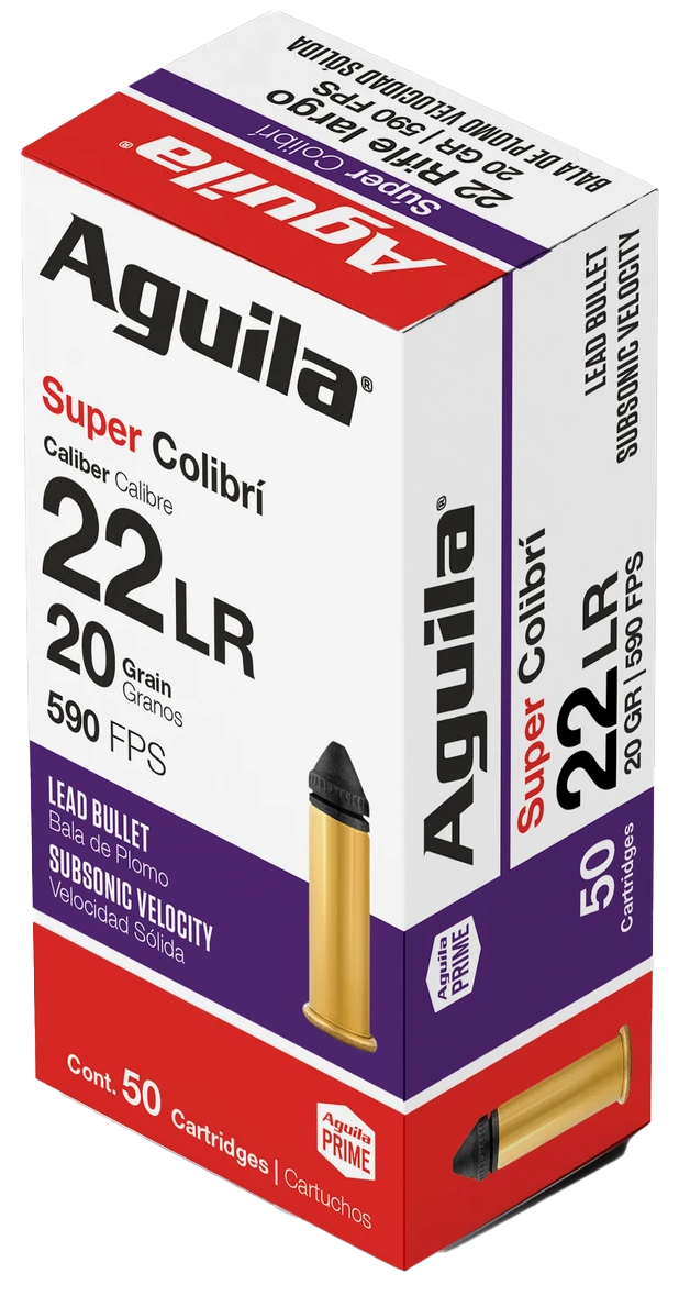 Aguila Super Colibri 22 Long Rifle Lead 20 Grain 50 Rounds