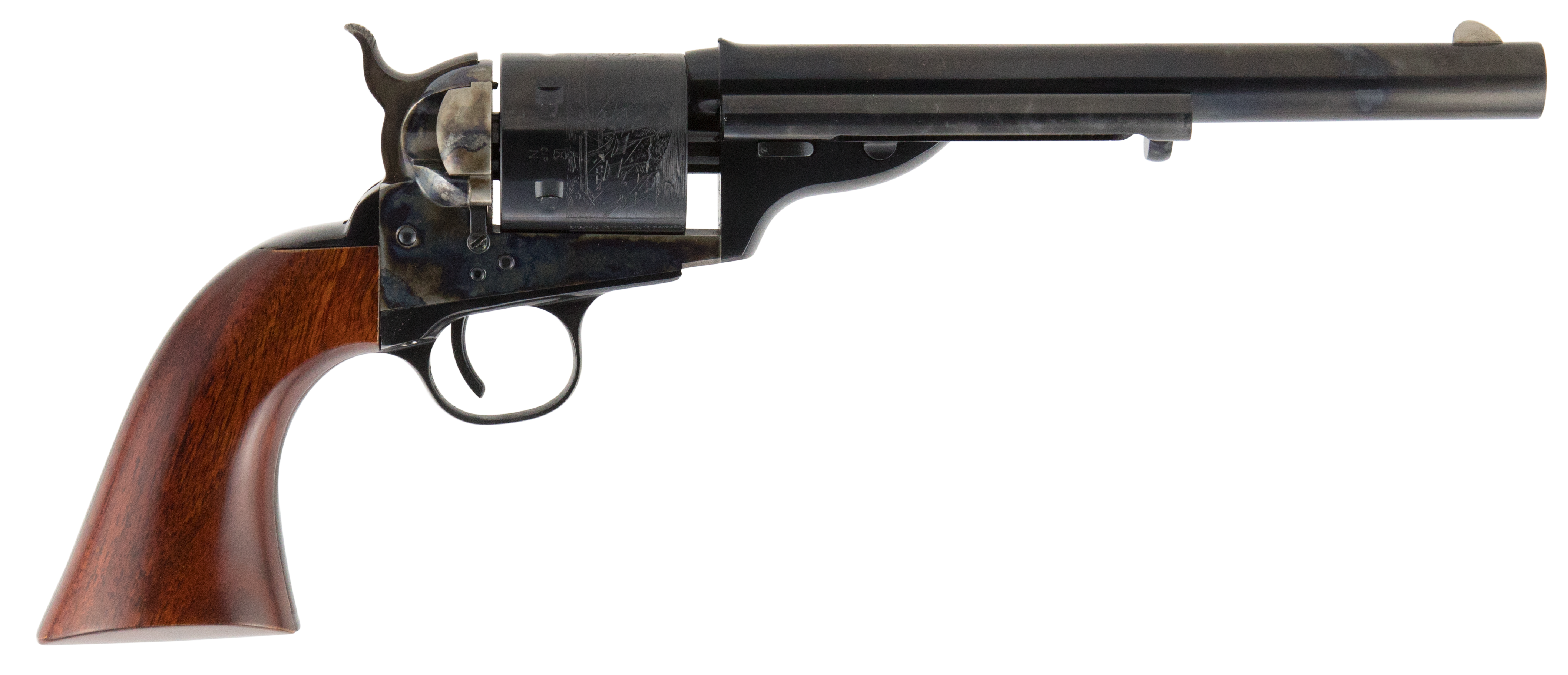 Cimarron CA916 1872 Open Top Army 45 Colt (LC) 6rd 7.50" Blued Barrel & Cylinder, Wide Front Sight, Color Case Hardened Steel Frame, 1860 Army-Sized Walnut Grip Cimarron CA916 1872 Open Top Army 45 Colt (LC) 6rd 7.50" Blued Barrel & Cylinder, Wide Front Sight, Color Case Hardened Steel Frame, 1860 Army-Sized Walnut Grip