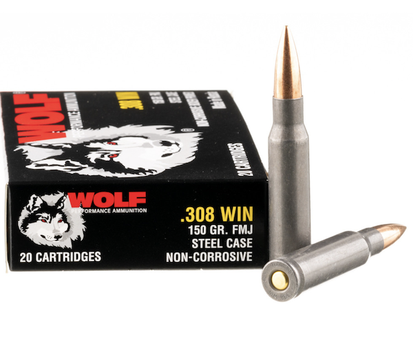 WOLF 308WIN 150GR FMJ STEEL CASE