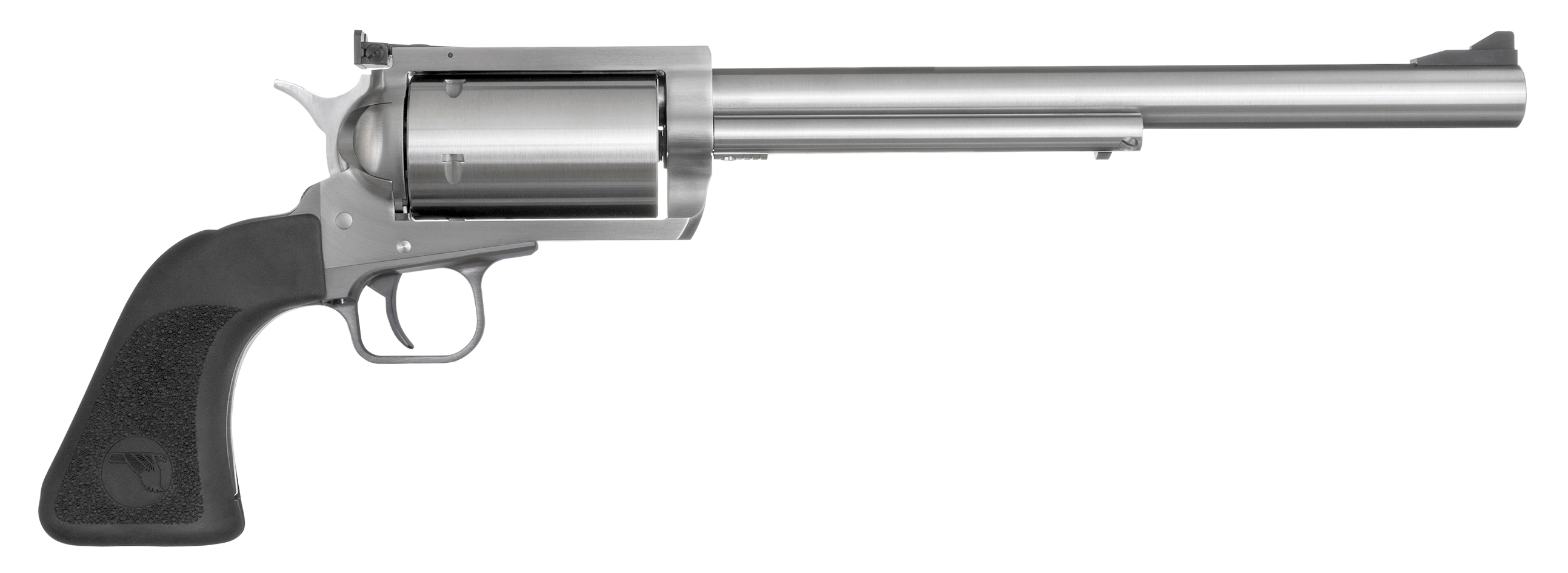 Magnum Research BFR444M BFR Long Cylinder Large Frame 444 Marlin 5 Shot, 10" Brushed Stainless Steel Barrel, Cylinder & Frame, Black Hogue Rubber Grip, Exposed Hammer