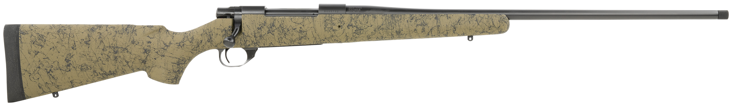 Howa HHS43333 M1500 HS Precision 300 Win Mag 3+1 24" Blued Threaded Barrel/Rec, Green with Black Webbed HS Precision Stock