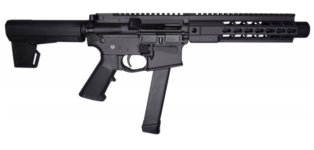 Brigade MFG BM-9 Forged Aluminum AR Pistol - Black | 9mm | 9" Barrel | 8" U-LOC Rail | Faux Can | KAK Blade