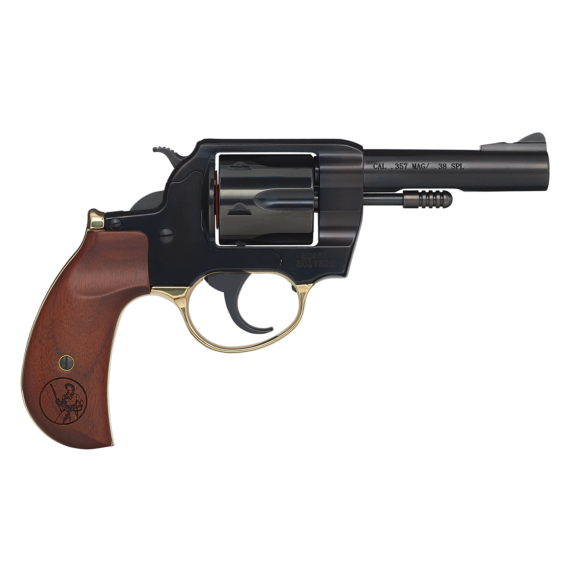 Henry H017BDM Big Boy  38 Special/357 Mag 6 Shot 4" Blued Round Steel Barrel, Polished Blued Steel Frame w/Birdshead Walnut Grip - H017BDM - 619835400703