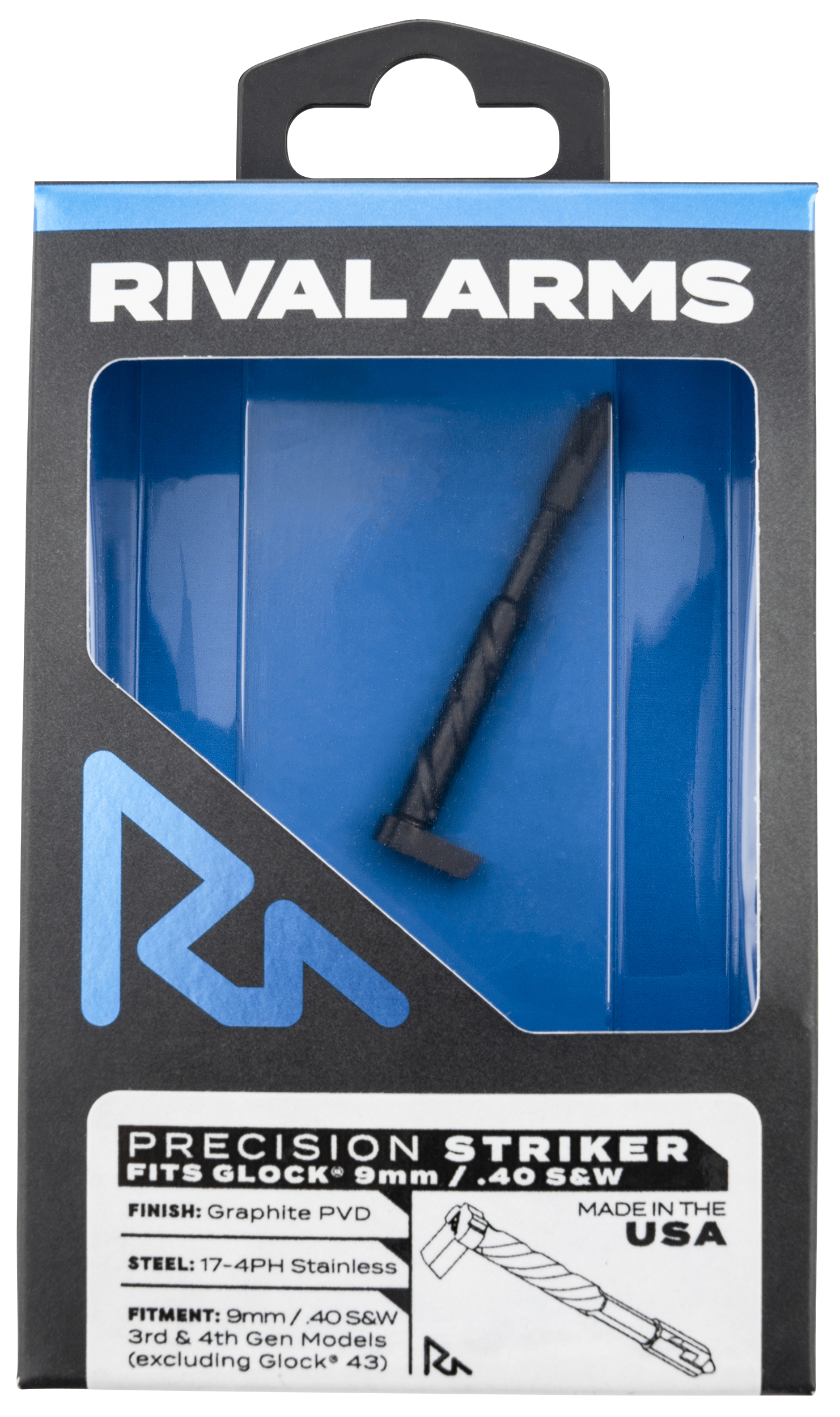 Rival Arms RARA40G001B Precision Striker  9mm/40 S&W Glock Gen3-4 Graphite 17-4 Stainless Steel