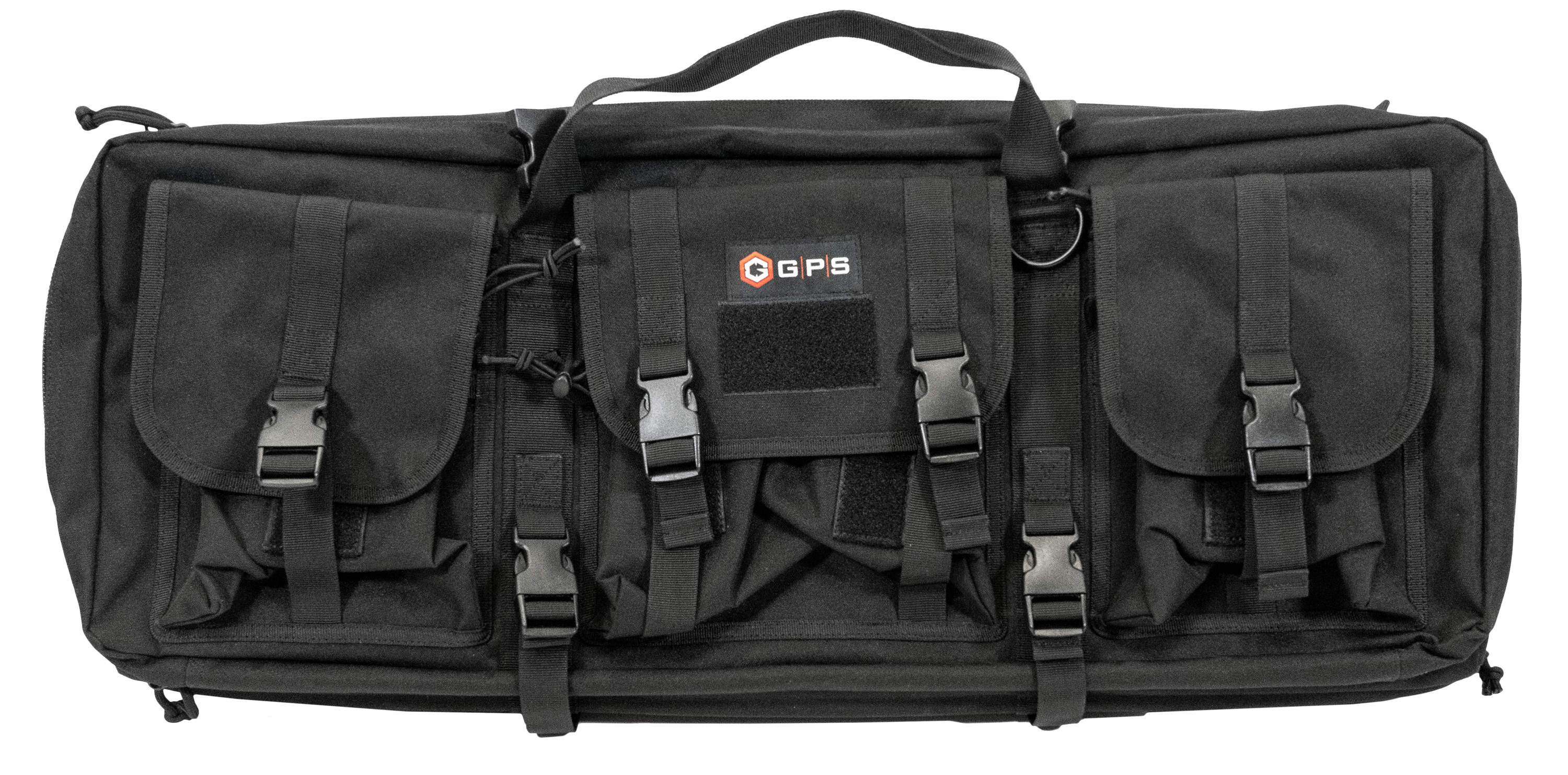 GPS Bags DRC28 Double Rifle Case Black 600D Polyester w/ 2 Padded Pistol Sleeves MOLLE Webbing & Lockable Zippers GPS Bags DRC28 Double Rifle Case Black 600D Polyester w/ 2 Padded Pistol Sleeves MOLLE Webbing & Lockable Zippers