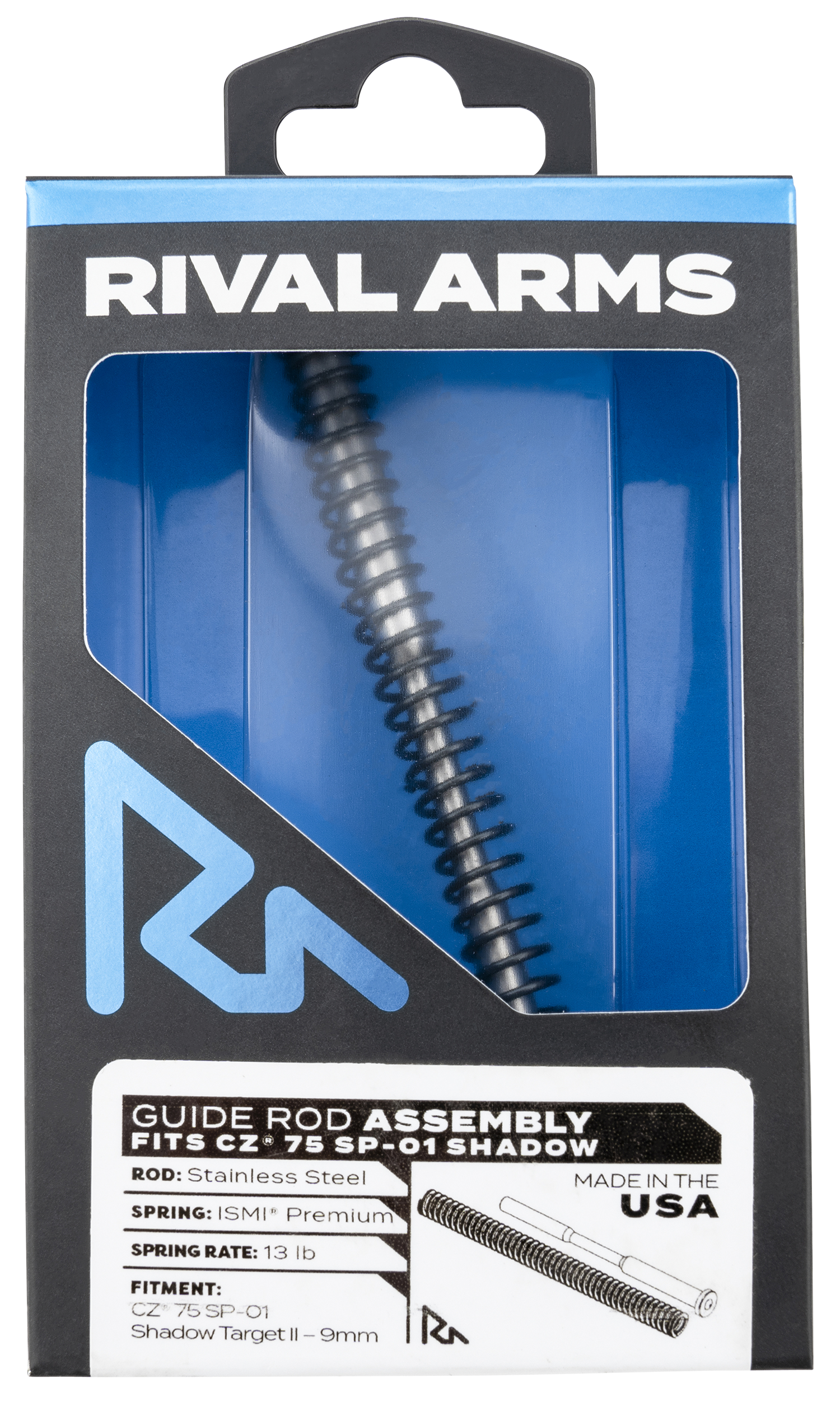 Rival Arms RARA50C201S Guide Rod Assembly Guide Rod Assembly CZ 75 SP-01 Shadow Target II Black Stainless Steel