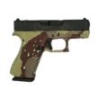 Glock G43X 9mm 3.4in 10rd Blue Cerakote Chocolate Chip Camo Engraved