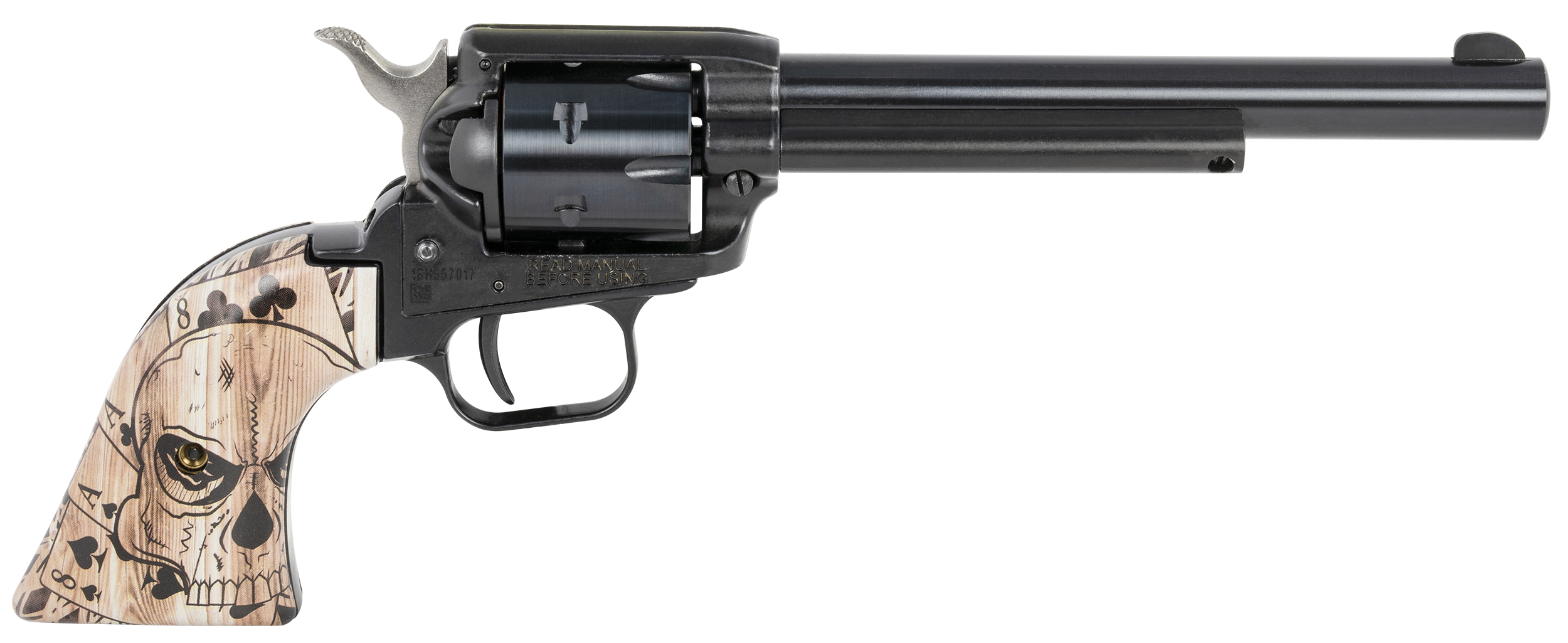 Heritage Rough Rider Revolver - Black | .22 LR | 6.5" Barrel | 6rd | Dead Man's Hand Grips