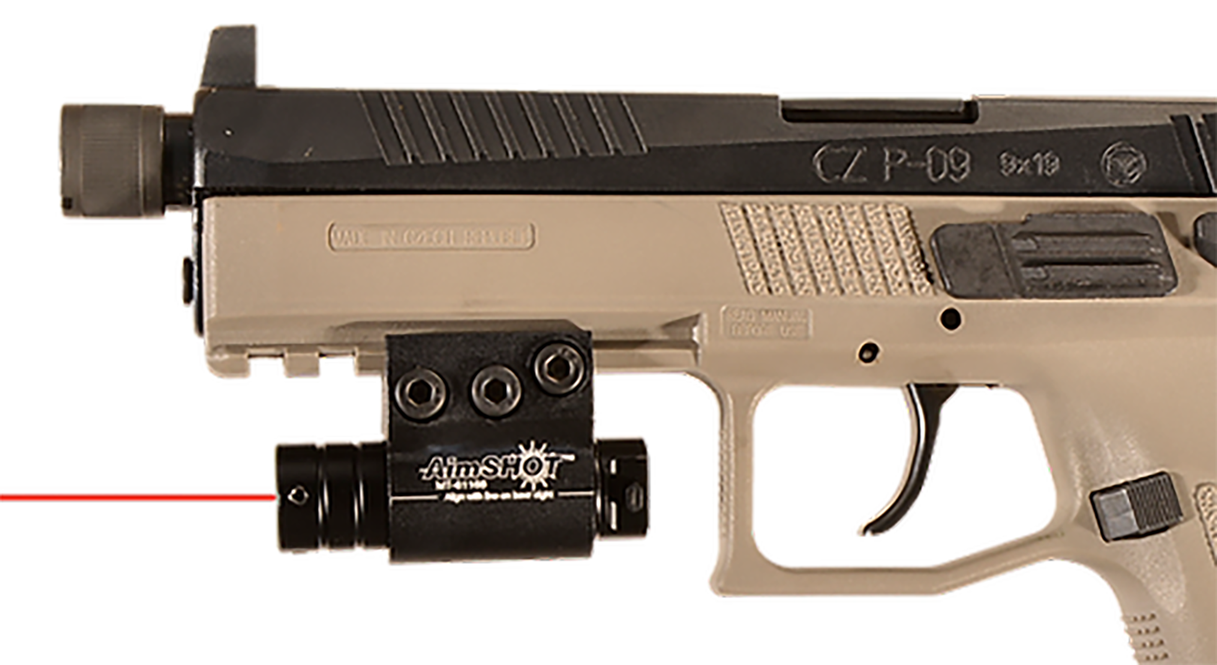 AimShot KT6132 Pistol Laser Red Matte for Picatinny Rail 1in at 20yds