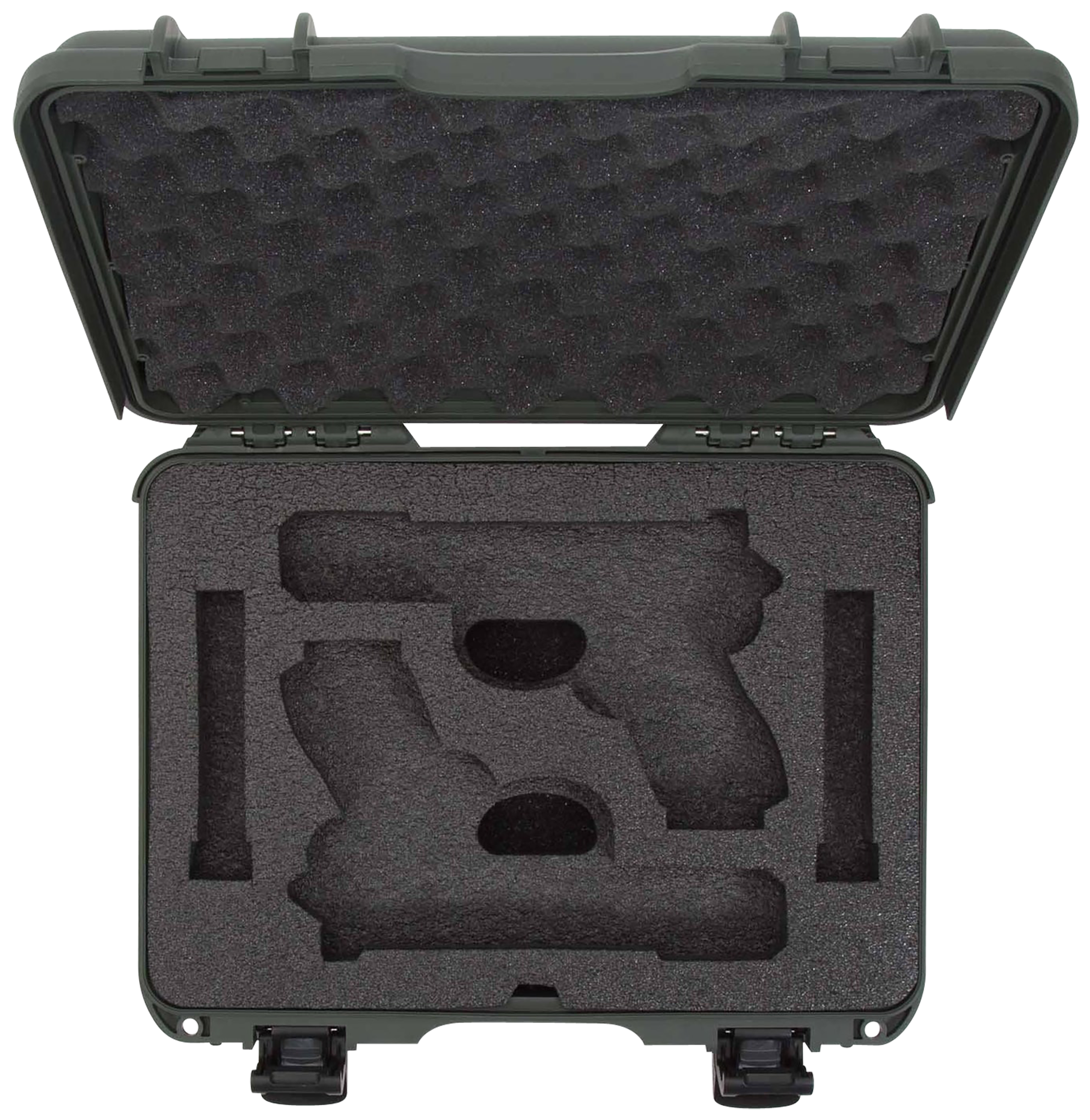 Nanuk 910GLOCK6 910 Glock Compatible 2 Up Pistol Case Olive Polymer w/ Latches Closed-Cell Foam Padding & Airline Approved 13.20" L x 9.20" W x 4.10" H Interior Dimensions                             