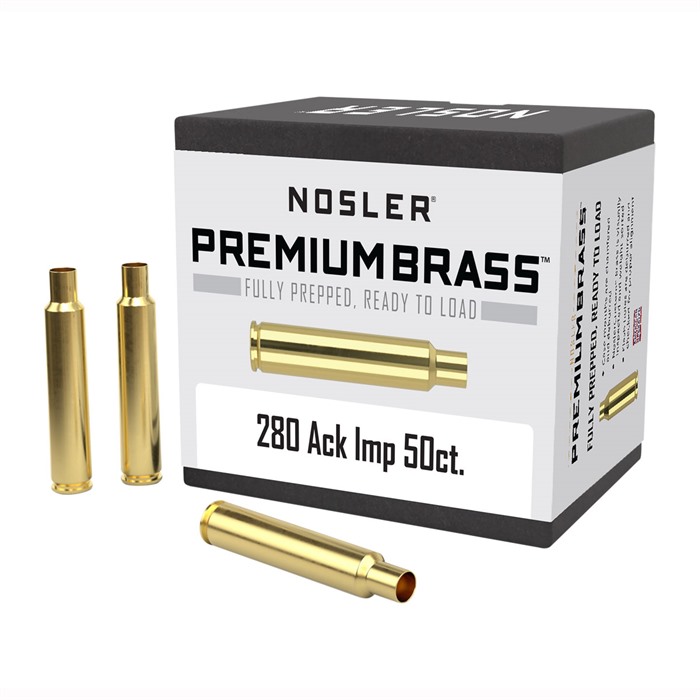Nosler Unprimed Brass Rifle Cartridge Cases 50 Per Box .280 Ackley Improved