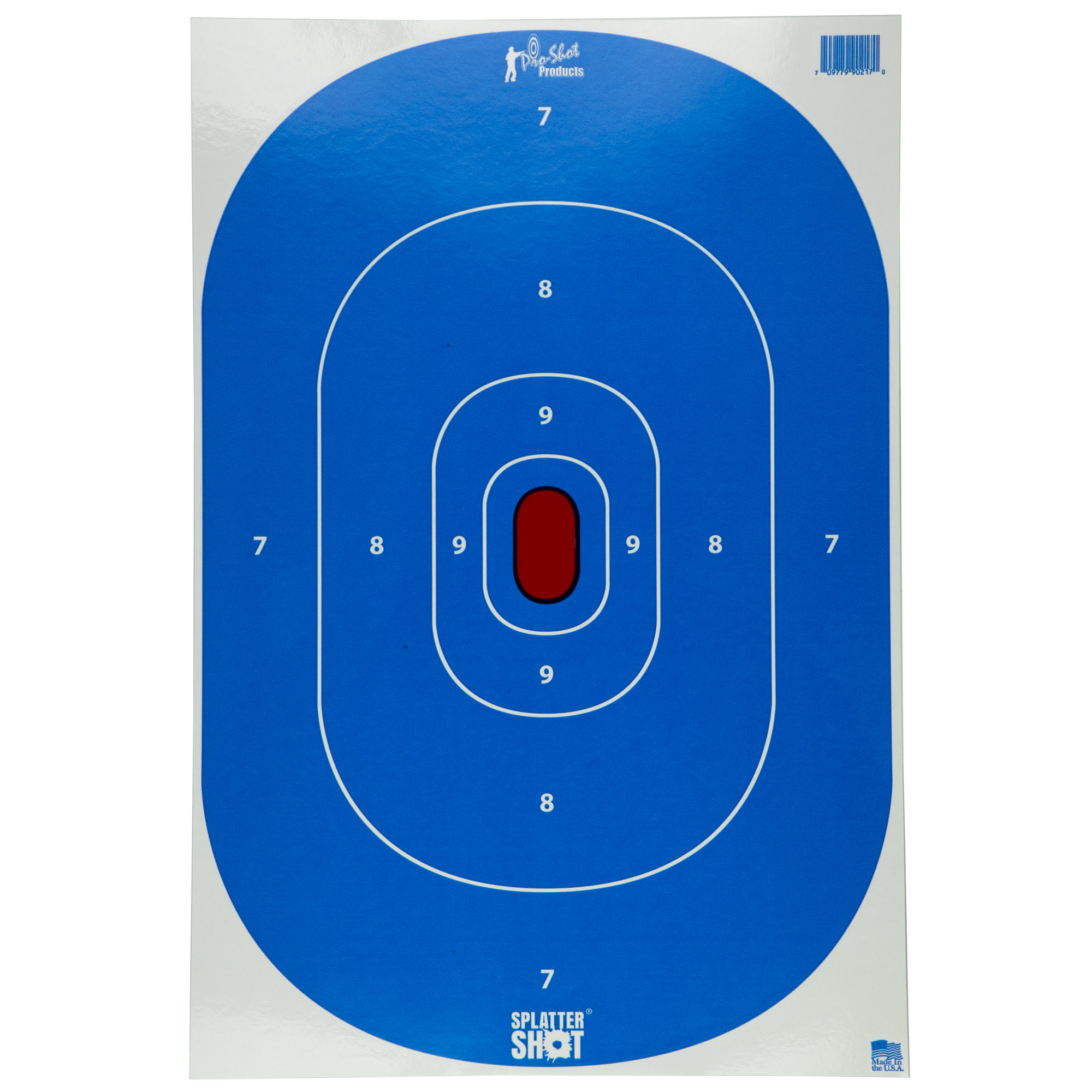 Pro-Shot SILHINTPBLUE SplatterShot  Silhouette Hanging Tagboard 12" x 18" Hi-Vis Blue Impact Enhancement White 8 Per Pkg