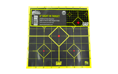 Pro-Shot 8SIGREEN6PK SplatterShot Sight-In Self-Adhesive Paper Black/Green 8" 5-Diamond 6 Pack - 8SIGREEN6PK - 709779906871