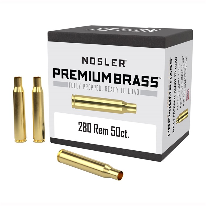 Nosler Unprimed Brass Rifle Cartridge Cases 50 Per Box .280 Rem