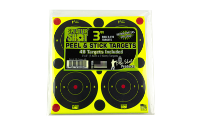 Pro-Shot 3BGREEN48 SplatterShot  Self-Adhesive Paper Black/Green 3" Bullseye 12Pack/48Targets - 3BGREEN48 - 709779902941