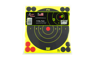 Pro-Shot 6BGREEN12PK SplatterShot  Self-Adhesive Paper Black/Green 6" Bullseye 12 Pack - 6BGREEN12PK - 709779903160