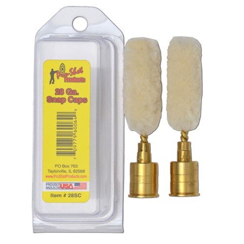 Pro-Shot Shotgun Wool Mop Brass Snap Caps - 28 ga