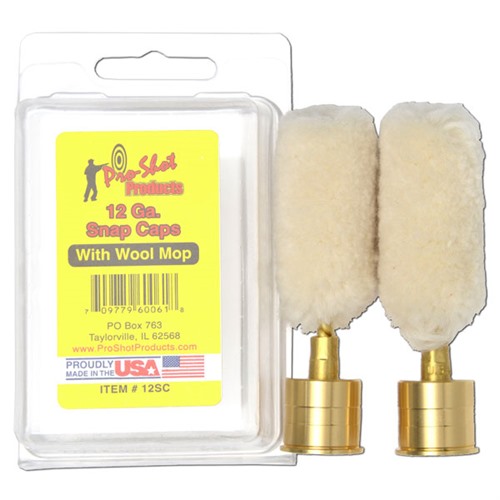 Pro-Shot 12SC Snap Caps  12 Gauge Shotgun #5/16-27 Thread Brass/Cotton Mop 2 Pack