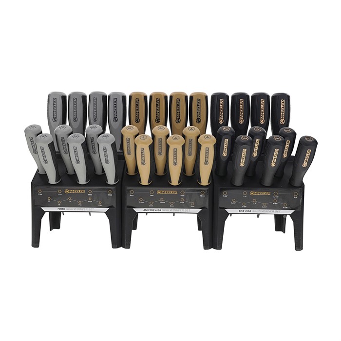 Wheeler 4002882 Hex/Torx Benchtop Screwdriver Set Rubber Handle 30 Pieces