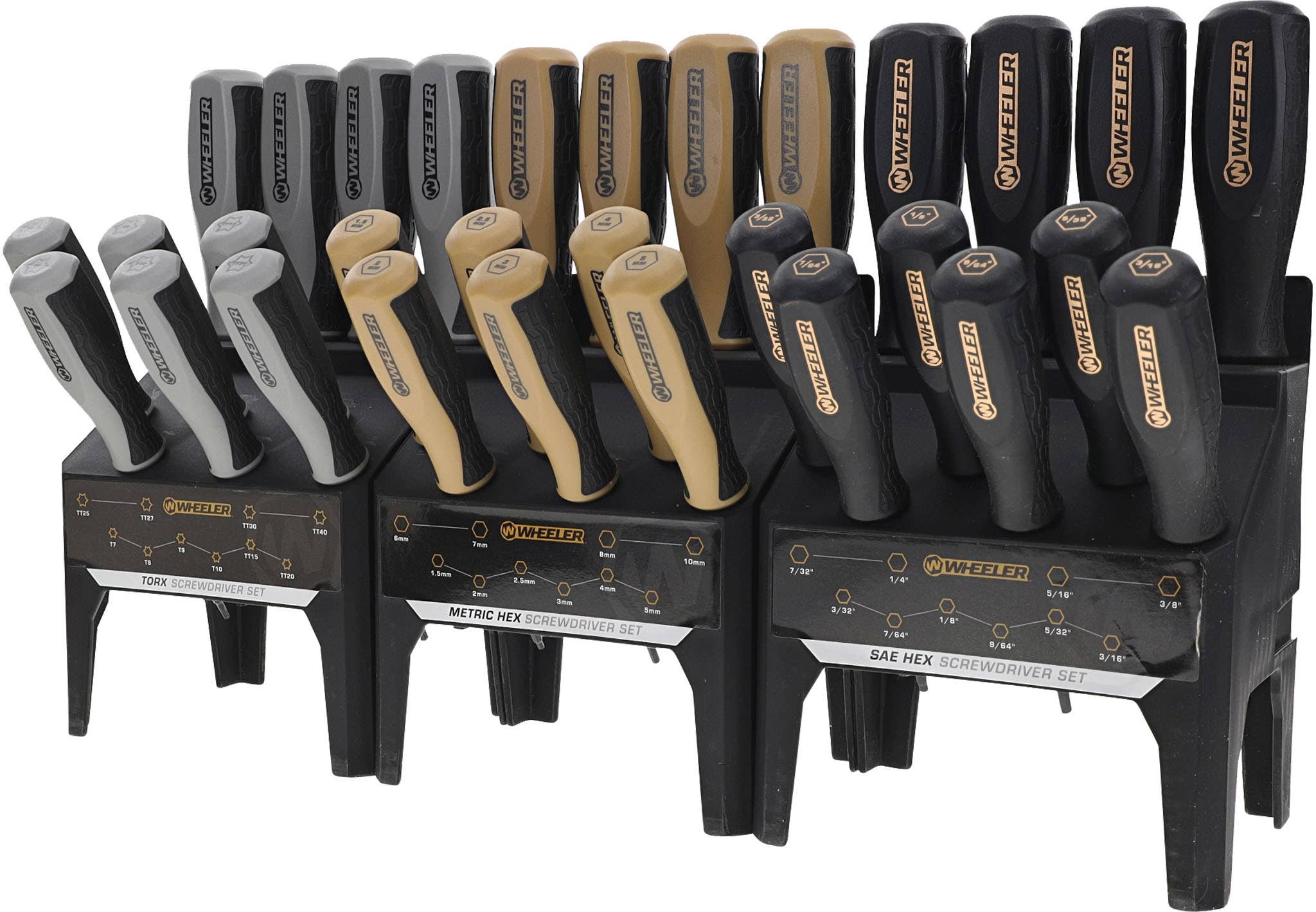 Wheeler 4002882 Hex/Torx Benchtop Screwdriver Set Rubber Handle 30 Pieces - 4002882 - 661120750574