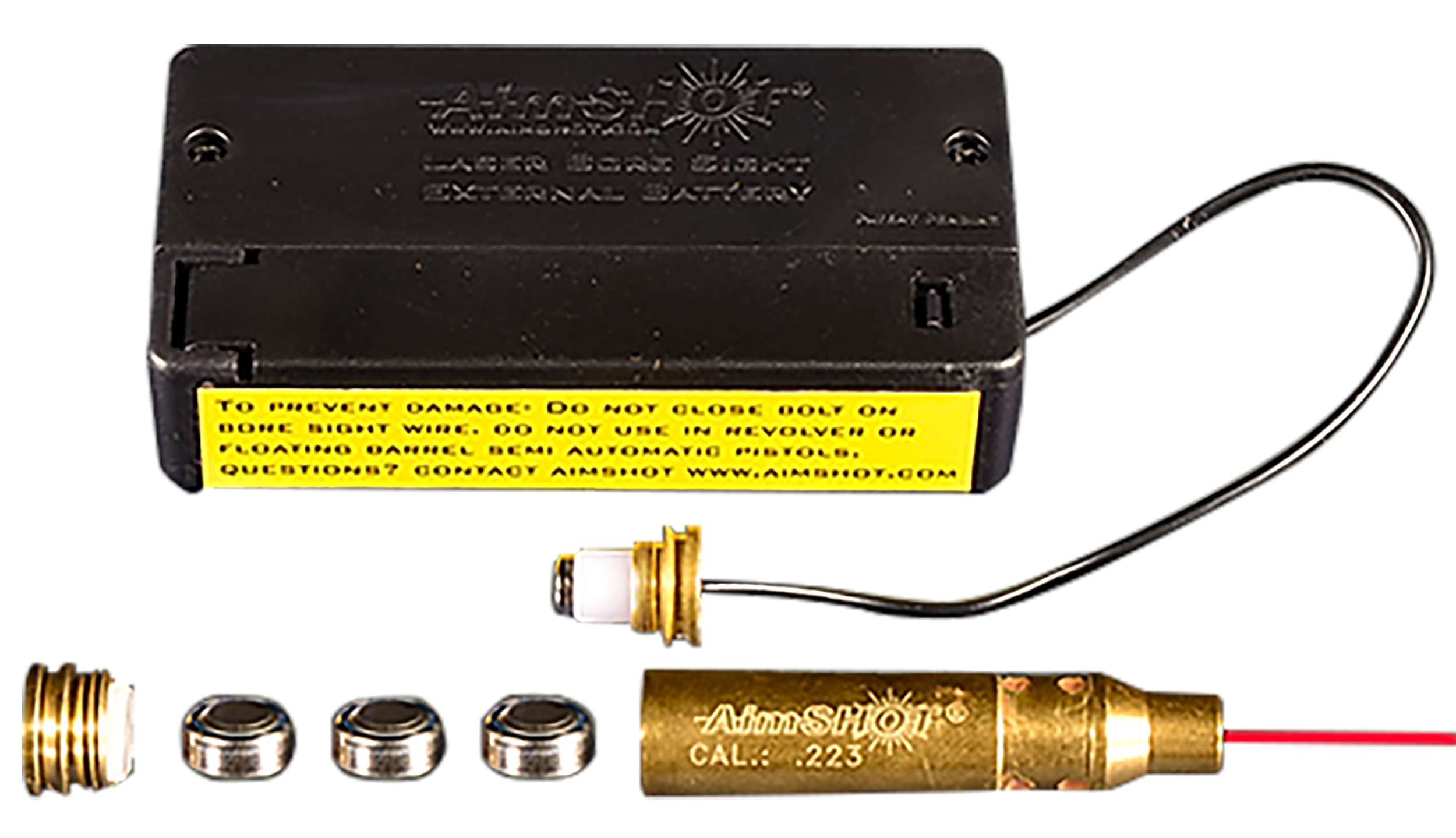 AimShot BS22320X Laser Boresighter 223 Rem Brass Cartridge 20x Brighter Chamber Mount