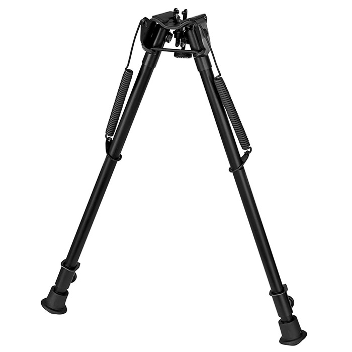 Harris Bipods H1A2 Non-Swivel H Swivel Stud, 13.50-23" Black Steel/Aluminum, Rubber Feet