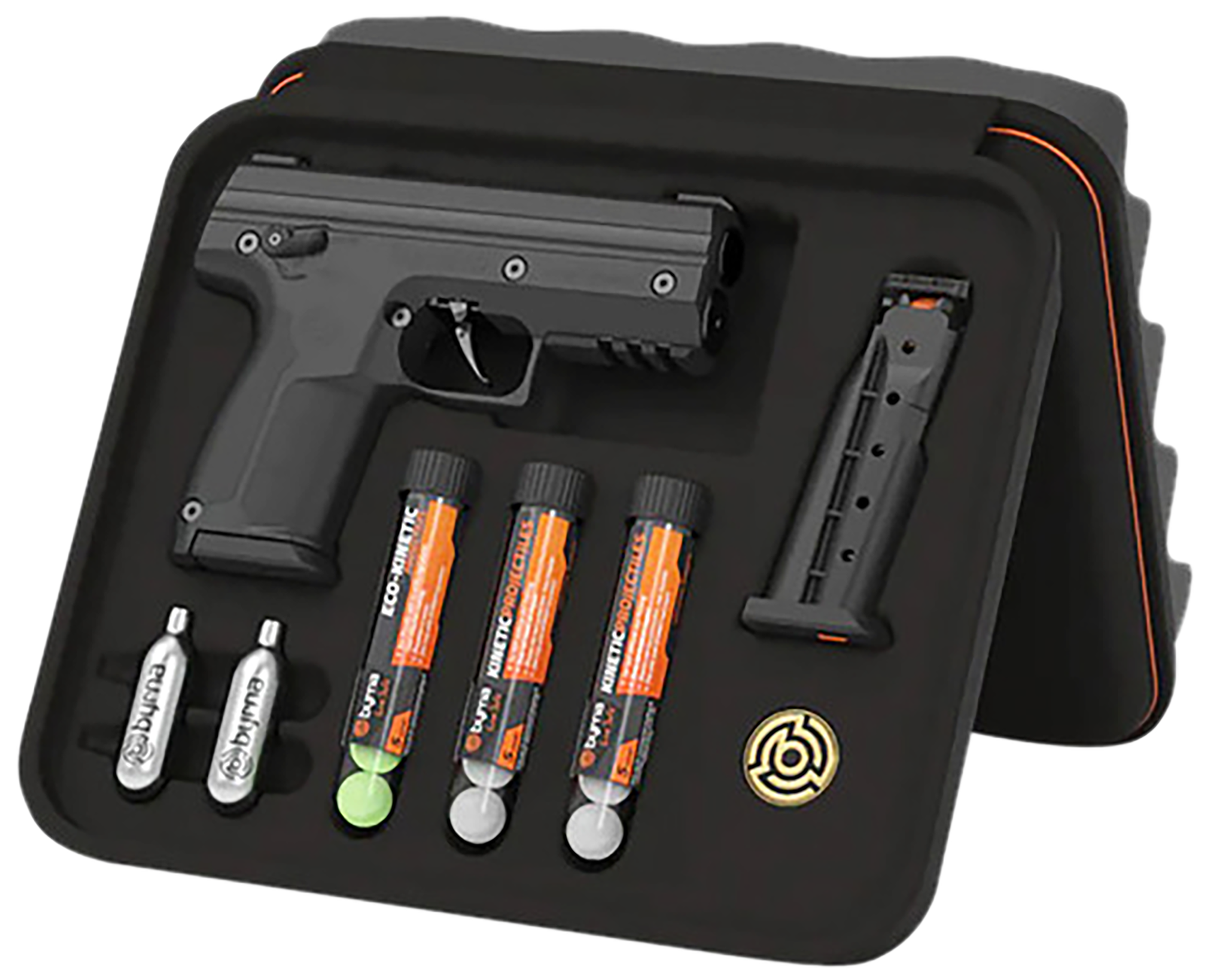 Byrna Technologies SK68300BLKKINETIC SD Kinetic Kit CO2 .68 Cal 5rd, Black Polymer, Rubber Honeycomb Grip, C02 & 15 Projectiles Included