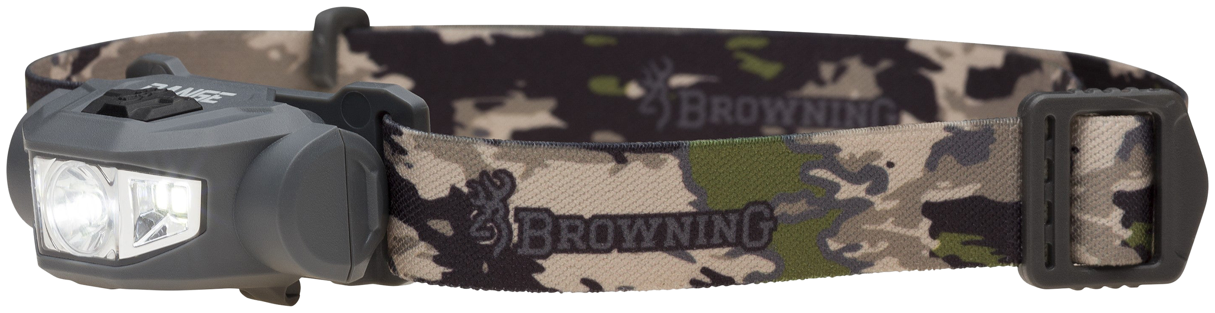 Browning Range Headlamp Wide Angle Plus Dark Gray LED Rechargeable 17-250 Lumens Dual Fuel