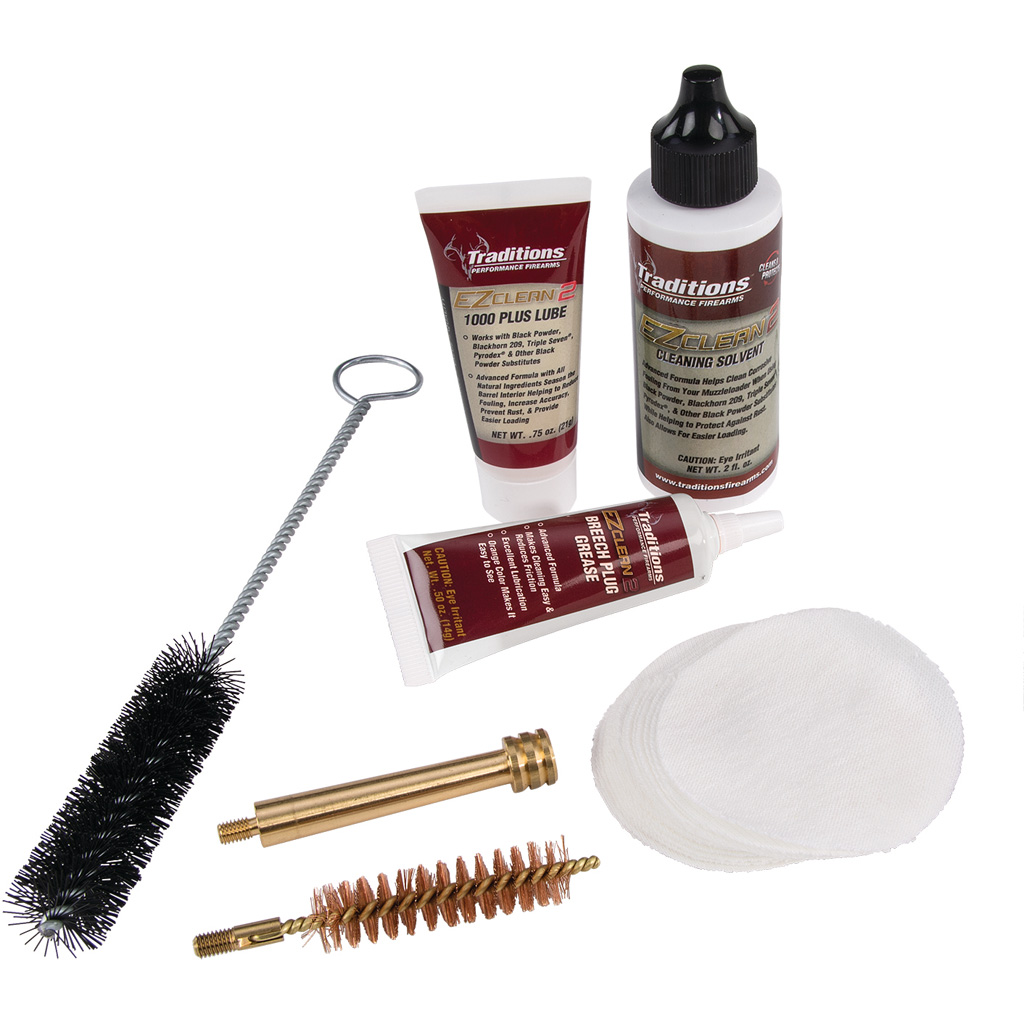 Traditions A3960 EZ Clean 2 Muzzleloader Cleaning Kit 50 Cal 7 Pieces - A3960 - 040589020426