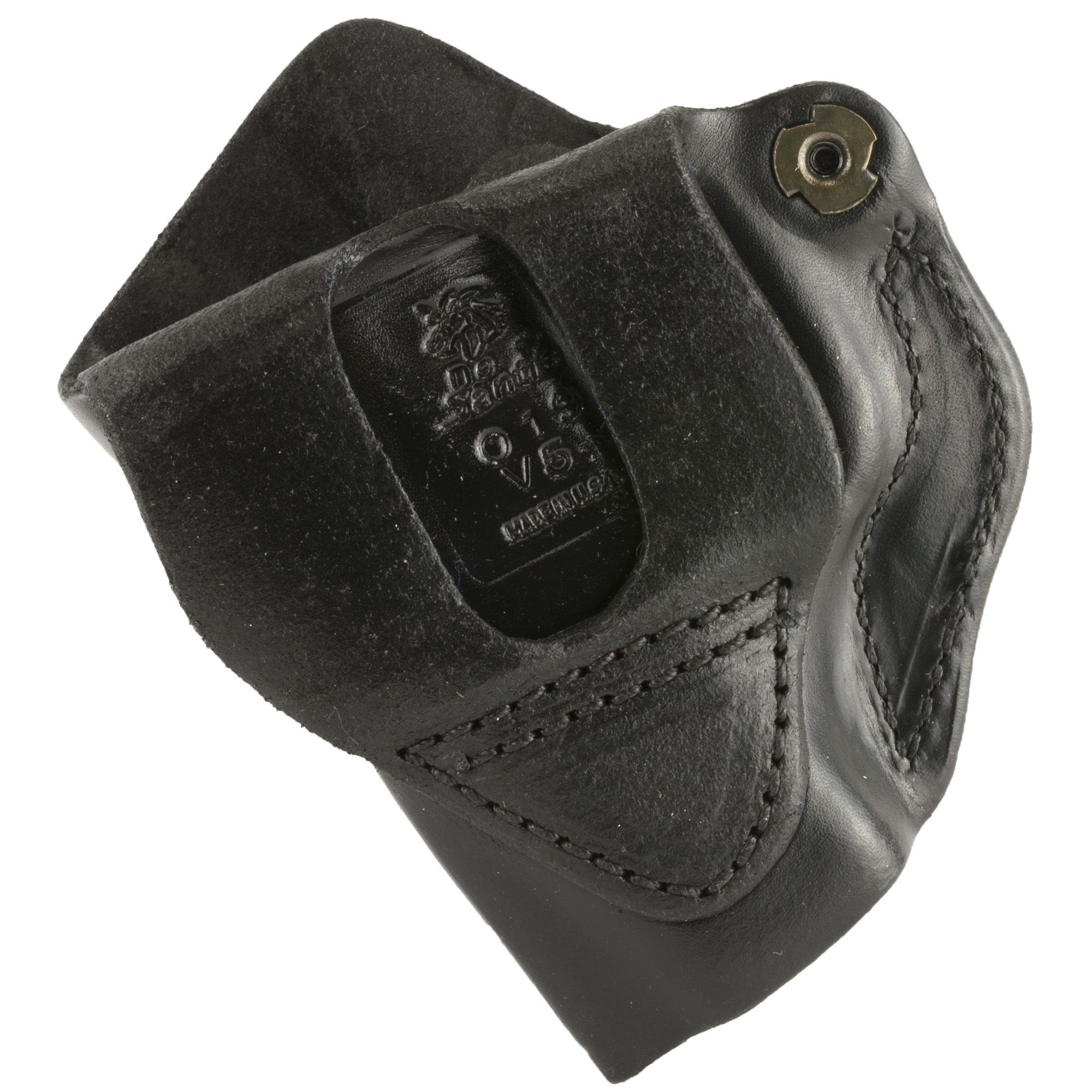 DeSantis Gunhide 019BAV5Z0 Mini Scabbard  OWB Black Leather Belt Slide Fits Ruger LC9 Right Hand - 019BAV5Z0 - 792695308256