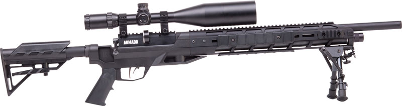 Benjamin BTAP22SX Tactical Armada  PCP 22 Pellet 10+1 Shot Black Black Receiver Black M4 Telescopic Stock Scope 4-16x50mm AO