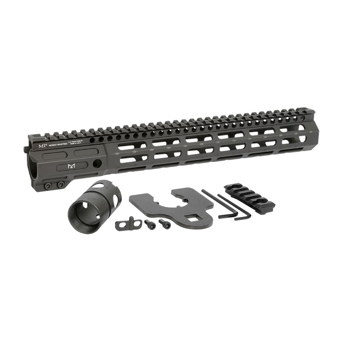 Midwest Industries MINF135 Night Fighter  13.50" M-LOK Black Hardcoat Anodized Aluminum Includes Barrel Wrench, Nut, & 5 Slot Rail