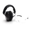 Pyramex VGCOMBO110 Low-Profile Combo Kit  Scratch Resistant Clear Lens & Frame with Rubber Temple Tips Gray Low-Profile Earmuffs