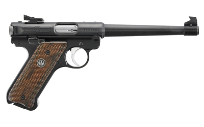 Ruger 40175 Mark IV 75th Anniversary Target 22 LR 10+1 6.88" Stainless Tapered Target Barrel, Blued Aluminum Frame, Drilled & Tapped, Checkered Wood Laminate Grip, Ambidextrous - 40175 - 736676401758