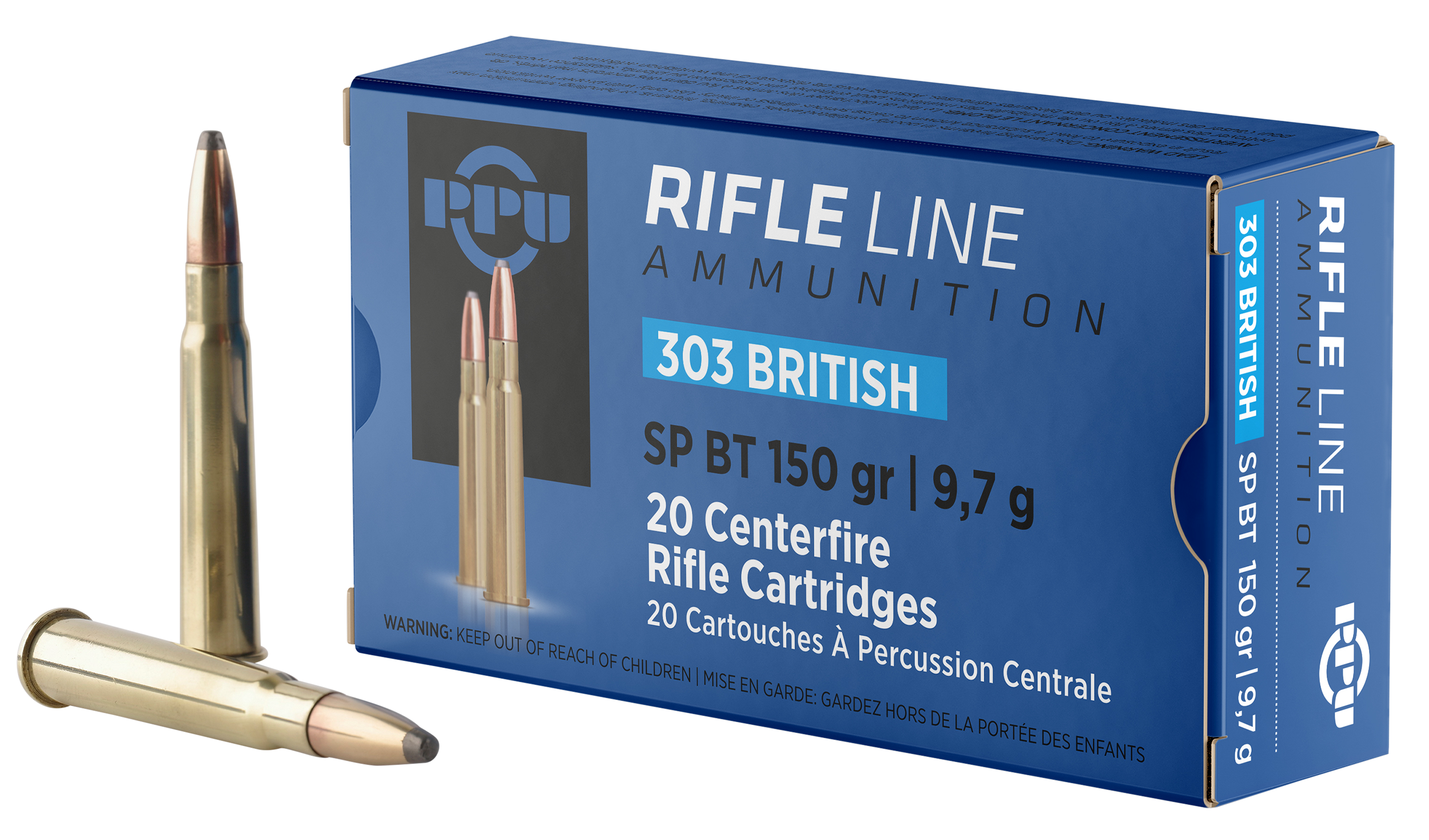 PPU PP303S1 Standard Rifle 303British 150gr Soft Point Boat Tail 20 Rounds PPU PP303S1 Standard Rifle 303British 150gr Soft Point Boat Tail 20 Rounds