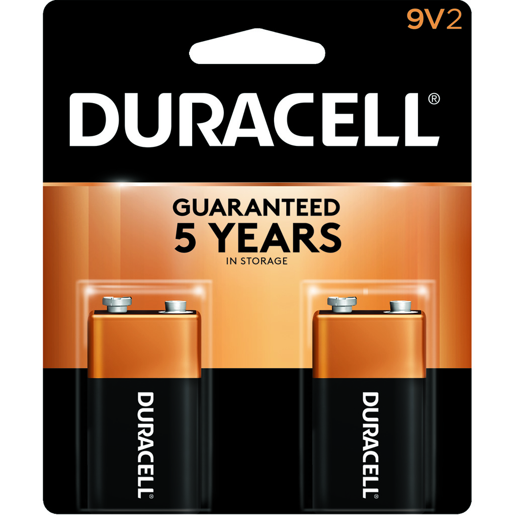 Duracell Coppertop Batteries 9 Volt 2 pk.